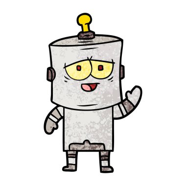 Çizgi film robotunun vektör çizimi 