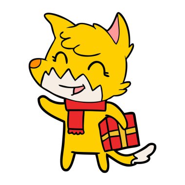 Tilki çizgi film karakteri ile hediye