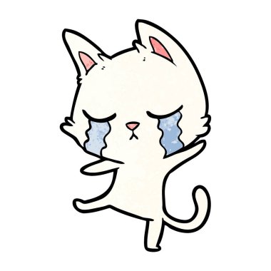 vektör çizim karikatür kedi ağlama