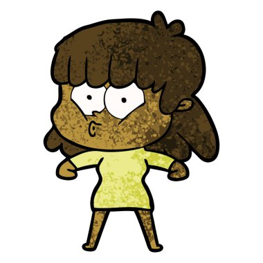 vektör çizim karikatür kız ıslık