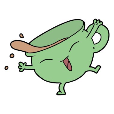 vektör çizim karikatür çay fincanı