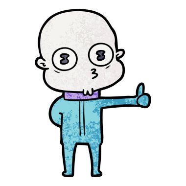 Yaşasın vererek çizgi film garip kel uzay adamı