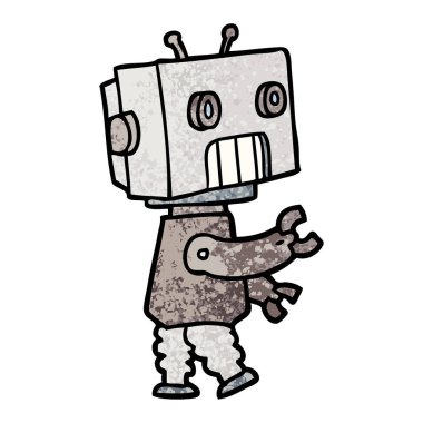 Çizgi film robotunun vektör çizimi 