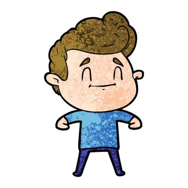 mutlu çizgi film adam vektör çizim