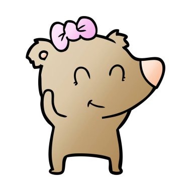 ayı çizgi film karakteri vektör çizim 