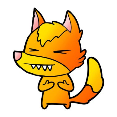 Tilki çizgi film karakteri vektör çizim