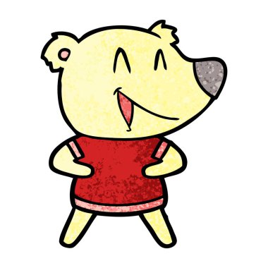  ayı karikatür gülen vektör çizim