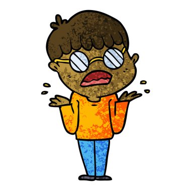 çizgi film karışık çocuk gözlük takıyor