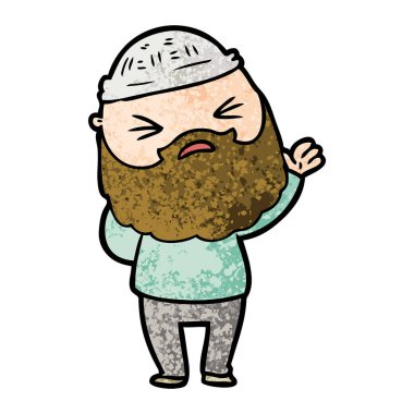 Sakallı çizgi film adamı.