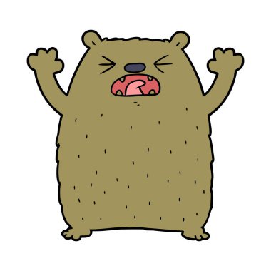 ayı çizgi film karakteri vektör çizim 