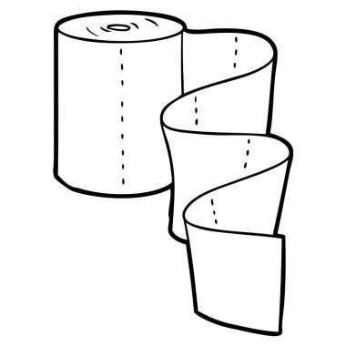 çizgi film mutfak rulo vektör çizim 