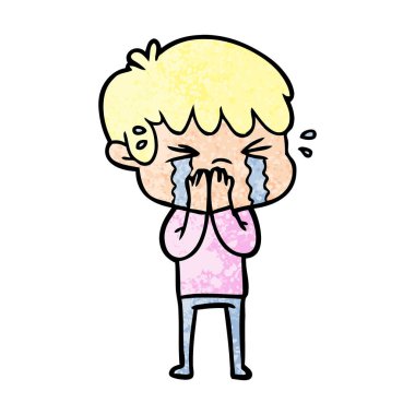 vektör çizim karikatür çocuk ağlıyor
