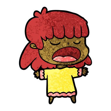 vektör çizim karikatür kadın söz