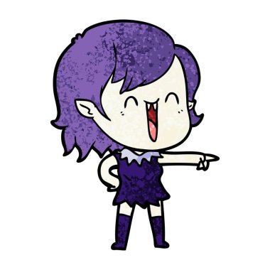 sevimli çizgi mutlu vampir kız