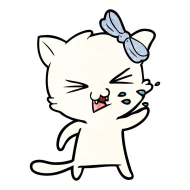 Çizgi film kedisinin vektör çizimi