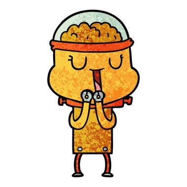 mutlu karikatür robot vektör çizim