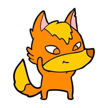 Tilki çizgi film karakteri vektör çizim