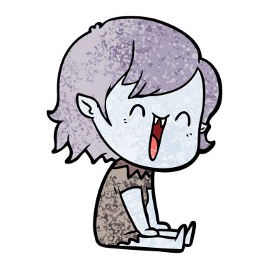 sevimli çizgi mutlu vampir kız