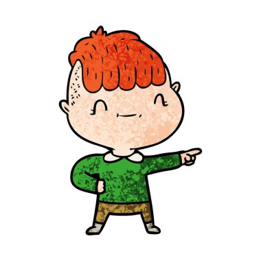 vektör çizim karikatür dostu çocuk