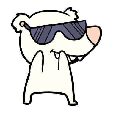 çizgi film ayı güneş gözlüğü takıyor