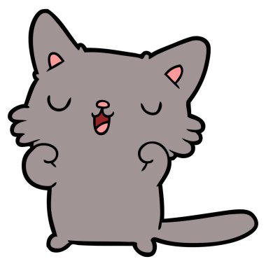 vektör çizim karikatür mutlu kedi