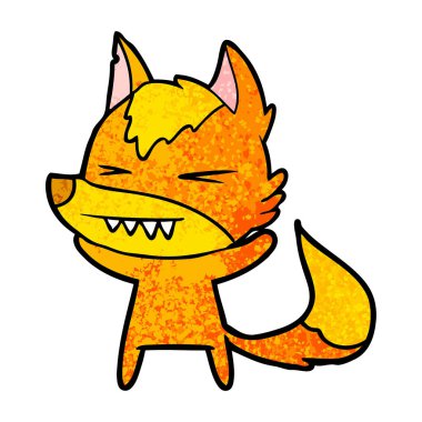 Tilki çizgi film karakteri vektör çizim