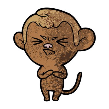 vektör çizim karikatür rahatsız maymun