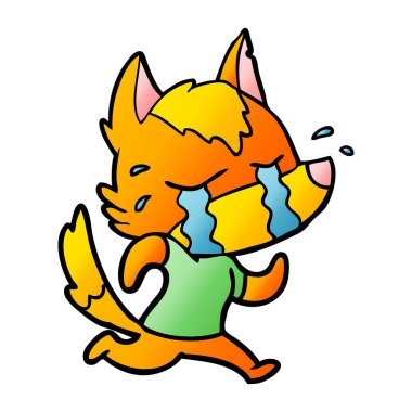 Tilki çizgi film karakteri vektör çizim