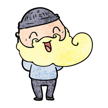 mutlu sakallı adam vektör çizim