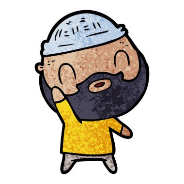 vektör çizim karikatür sakallı adam