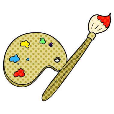 vektör çizim karikatür sanatçısı paleti