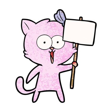 Çizgi film kedisinin vektör çizimi