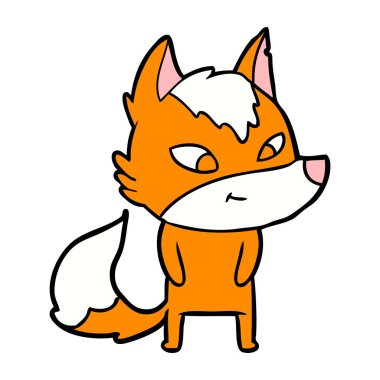 Tilki çizgi film karakteri vektör çizim