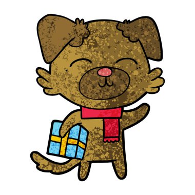 karikatür köpek xmas için hazır