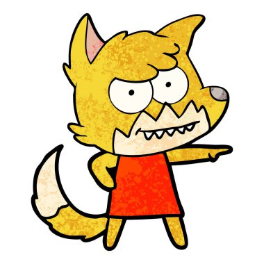 vektör çizim karikatür sırıtan Fox