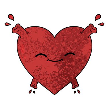 Vektör çizim karikatür mutlu kalp