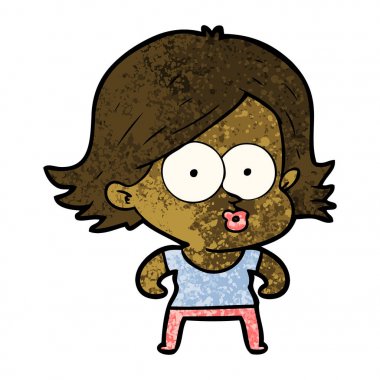 surat asmayı çizgi film kız vektör çizim