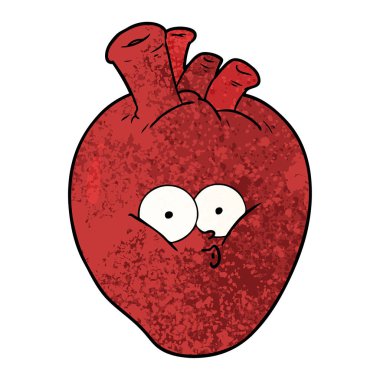 Karikatür kalp çiziminin vektör çizimi