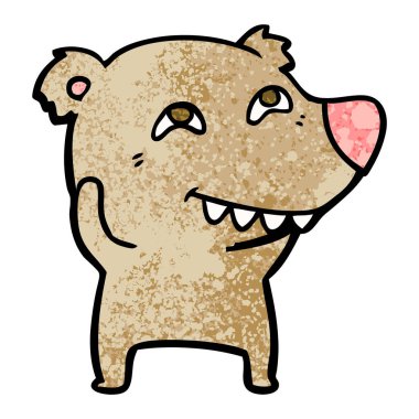 Diş gösterilen çizgi film ayı