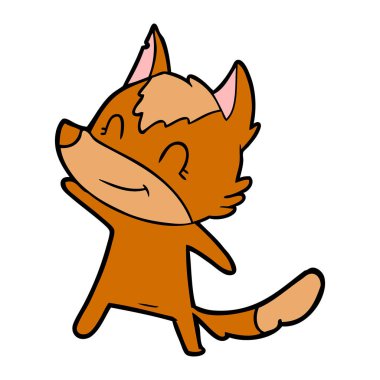 Tilki çizgi film karakteri vektör çizim