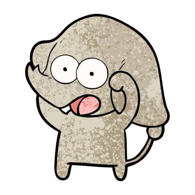 vektör çizim sevimli çizgi fil