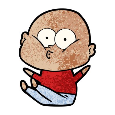 karikatür kel adam bakıyor