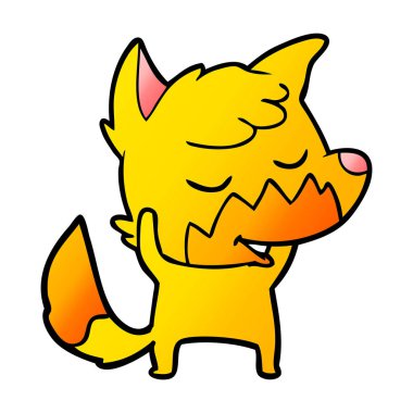 Tilki çizgi film karakteri vektör çizim