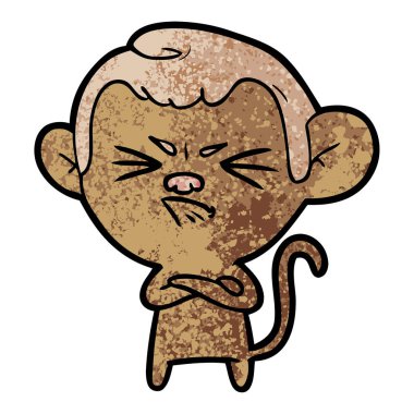 vektör çizim karikatür öfkeli monkey