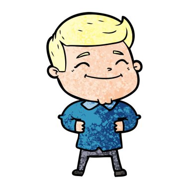 mutlu çizgi film adam vektör çizim