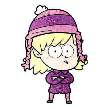 çizgi film elf kızı bakıyordu