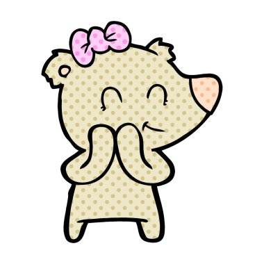 ayı çizgi film karakteri vektör çizim 