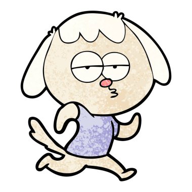 sıkılmış vektör çizim karikatür köpek