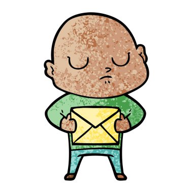 vektör çizim karikatür kel adam 