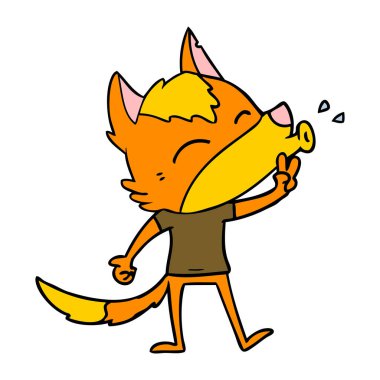 Tilki çizgi film karakteri vektör çizim